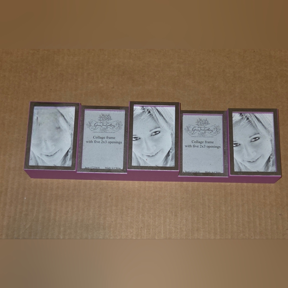 11x3.5" Green Tree Gallery Collage 5 Frame 2x3 Photos